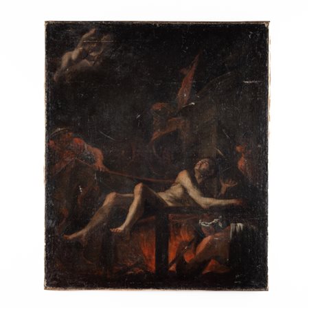 Alonso Del Arco (Madrid, 1635 - Madrid, 1704) Il martirio di San Lorenzo Fine...