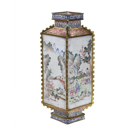 Vaso in bronzo smaltato - Cina XIX secolo Vaso in bronzo smaltato di forma...