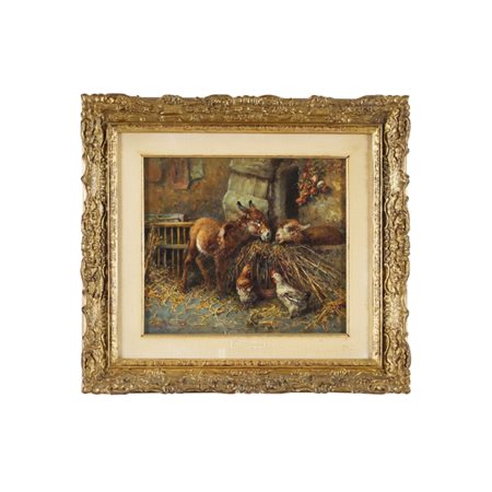 TITO PELLICCIOTTI (Barisciano , 1871 - Barisciano, 1950) Interno di stalla...