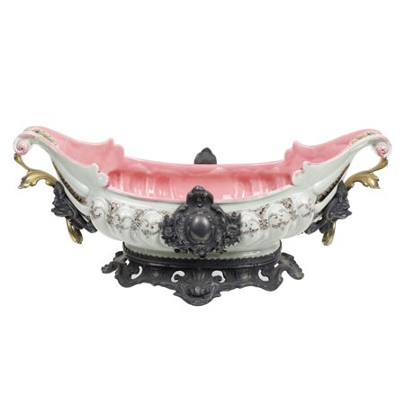 Centrotavola in ceramica e bronzo - Francia Seconda metà XIX secolo...