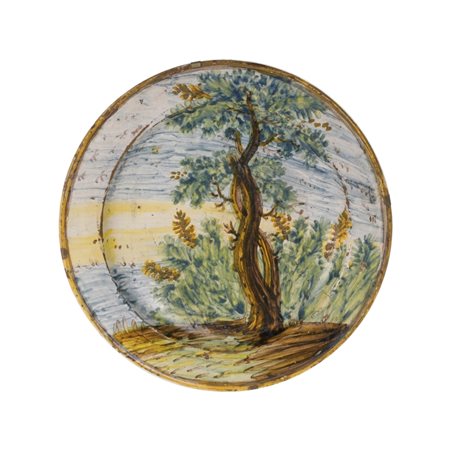Piatto in ceramica Castelli XIX secolo Fine XIX secolo Ø cm 27,5 Piatto in...