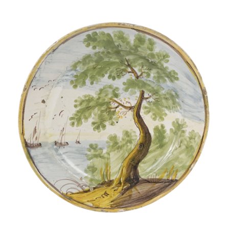 Piatto in ceramica Castelli Fine XIX secolo Ø cm 21,0 Piatto in ceramica...