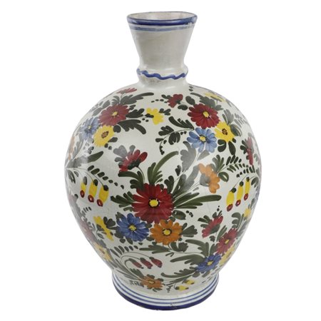 Manifattura di Castelli della prima metà del XX secolo Fiasca in ceramica...