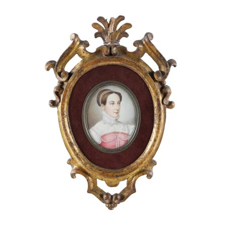 Miniatura fine XIX secolo Miniatura raffigurante ritratto di gentildonna....
