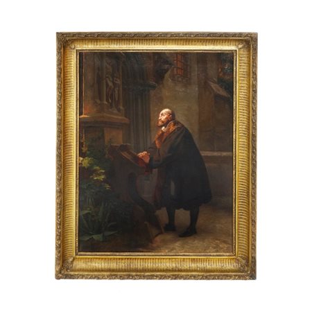 Bernardo Celentano (attribuito a) Grande dipinto raffigurante Torquato Tasso...