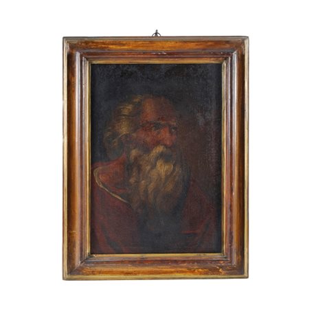 Volto di vecchio con barba - Centro Italia - XVII secolo cm 53,5 x 38,0 (con...