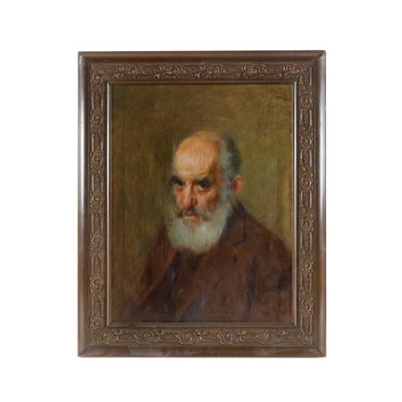 Ritratto di uomo barbuto XX Secolo Dipinto olio su tela in prima tela...