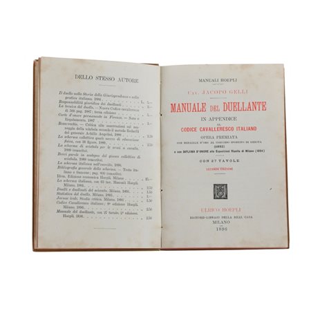 GELLI, Jacopo. Codice Cavalleresco Italiano & Manuale del Duellante.