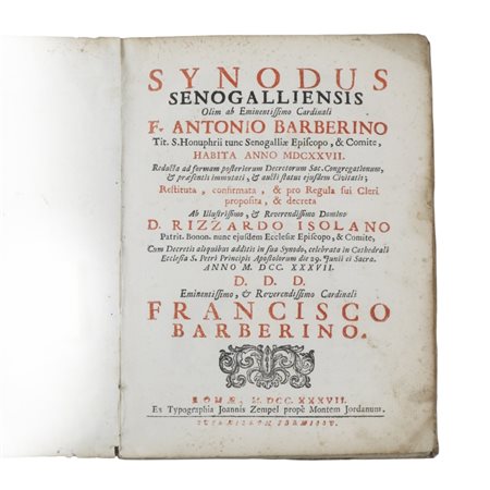 Synodus Senogalliensis olim ab Eminentissimo Cardinali F. Antonio Barberino...