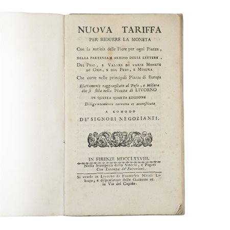 Manuale di Commercio Settecentesco ​NUOVA TARIFFA PER RIDURRE LA MONETA