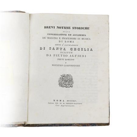 Brevi Notizie Storiche sulla Congregazione ed Accademia di Santa Cecilia