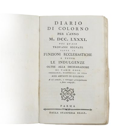 Diario di Colorno per l’anno M.DCC. LXXXI