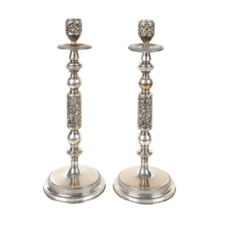 Coppia candelieri in Argento 800