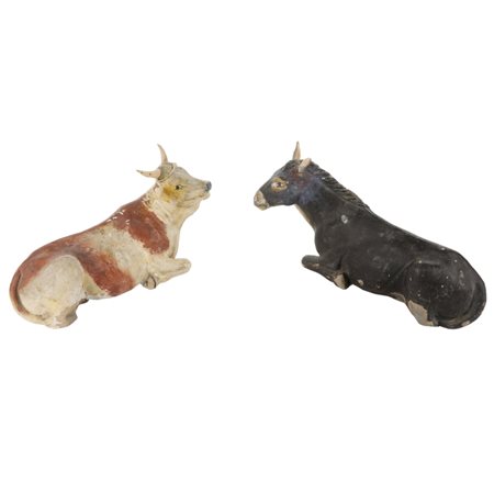 Bue e asinello da presepe - Napoli - FINE XVIII INIZIO XIX secolo