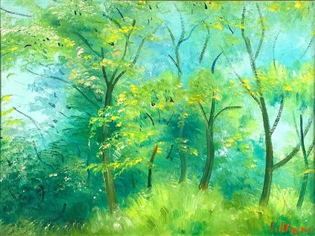 Umberto Lilloni “Bosco a primavera” 1966