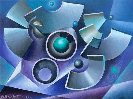 Alessandro Bruschetti “Esplosione di una macchina” 1973