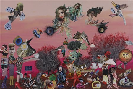 Elisa Pietrelli Terni 1987 L'ora del te' 2011 Tecnica mista su tela 64x94...