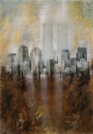 Elvezia Cavagna Bergamo 1971 Riflessi urbani - New York 2009 tecnica mista su...