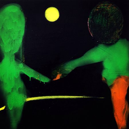 Lorenzo Fabietti Milano 1 Luna Gialla 2015 Spray e acrilico 70x70 Certificato...