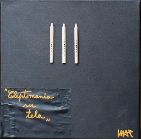 Max Oddone Alessandria 1974 Cleptomania su tela 2015 Mista su tela 30x30