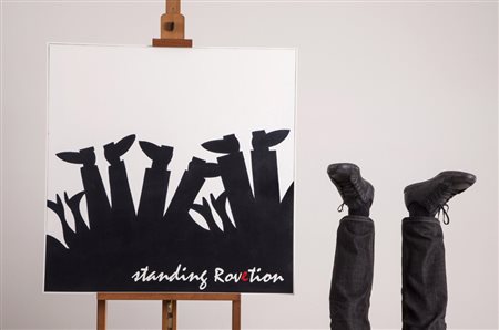 Valter Pietro Biella Sulbiate 1946 STANDING ROVETION 2015 ACRILICO SU TELA...