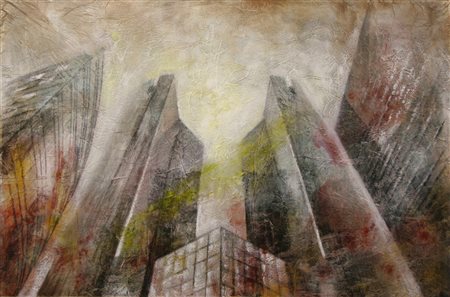 Elvezia Cavagna Bergamo 1971 Riflessi urbani 62 2008 tecnica mista su tela...