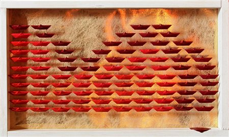 Ruggero Jerry Bogani Milano 1965 WAVES OF LOVE Carta standard con fondo in...