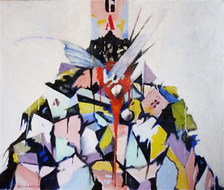 gianni d'adda canonica d'adda 1939 piramide 2015 olio e sabbia su tela...