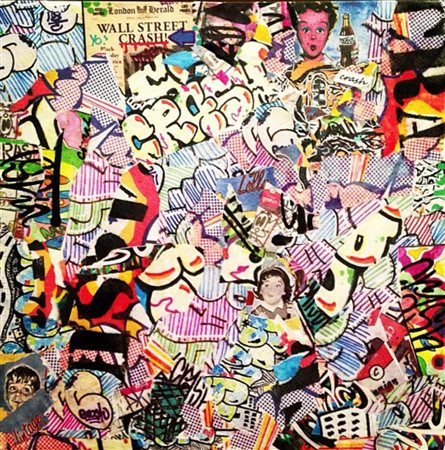 MAXCRASH Magenta 1999 #15 collage su tela 40x40 Certificato di autenticità