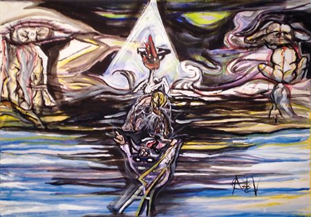 Andrea di Carpegna Varini Milano 1975 "Narciso" 2014 gessetto, acquarelli,...