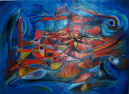 Patrizia Tummolo Genova 1961 Colori e Musica Acrilico,materico su tela. 50x70...