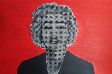 Drill Monkeys Borgomanero 1983 Marilyn Monroe 3D 2015 Acrilico su viti 81x122...