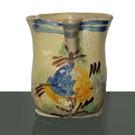 Cannata in maiolica di Caltagirone invetriata e smaltata  policroma, 19° secolo