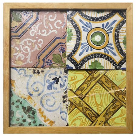 Composizione di N.4 maioliche in ceramica, primi 20° secolo
