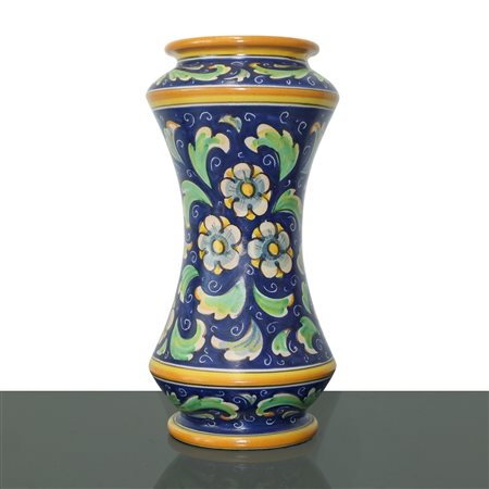 Albarello in maiolica di Caltagirone dipinta policroma