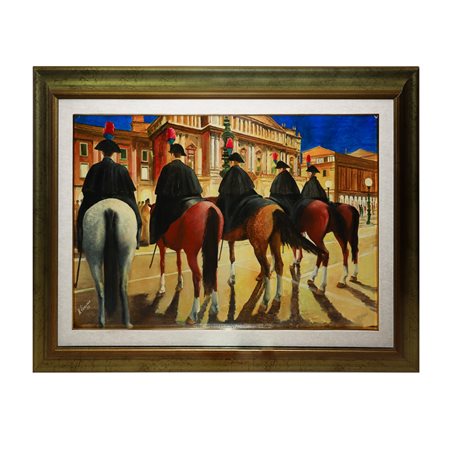 Nino Ciaccio (Sambuca di Sicilia 1918 - Sambuca di Sicilia 2008)  - Carabinieri a cavallo, 1996