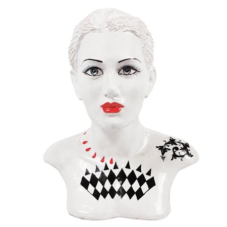 Ceramiche e presepi d'arte  Scarlatella - Busto di donna bianco tatuato