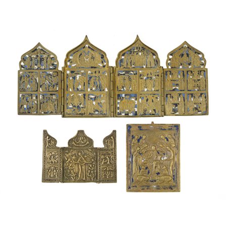 Tre icone, Russia, XIX secolo