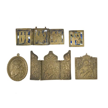 Cinque icone, Russia, XIX secolo