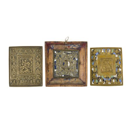 Tre icone, Russia, XIX secolo