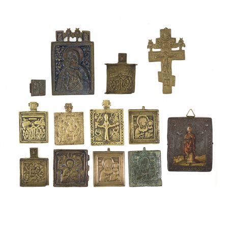 Dodici icone e un crocifisso, Russia, XIX secolo