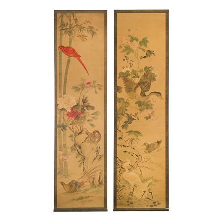 Due dipinti, Giappone, XX/XIX secolo