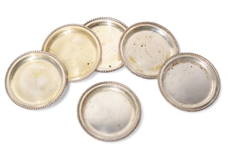 Sei sottobicchieri circolari con bordo San Marco