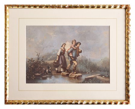 After Ferdinand Marohn (Gransee, Brandeburgo, 1822, - Parigi, dopo 1865), Domenica mattina partenza per la messa