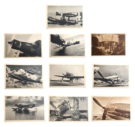 Lotto di 10 cartoline illustrate dell'Aviazione Militare Italiana