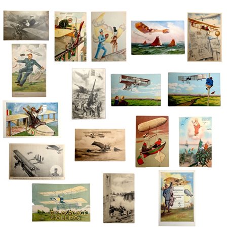 Lotto di 17 cartoline illustrate italiane e straniere.