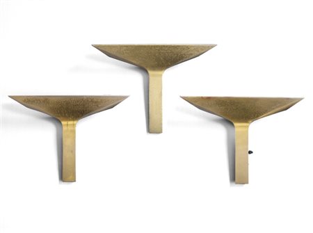Tre appliques alogene in ottone, New Society