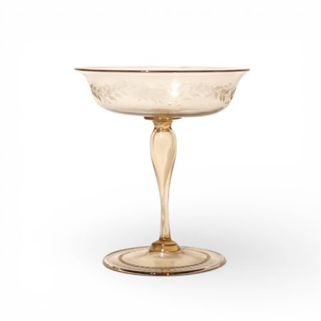 Calice in vetro color ambra