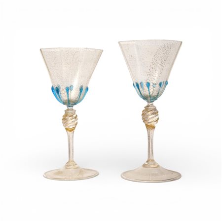Due calici in vetro di Murano