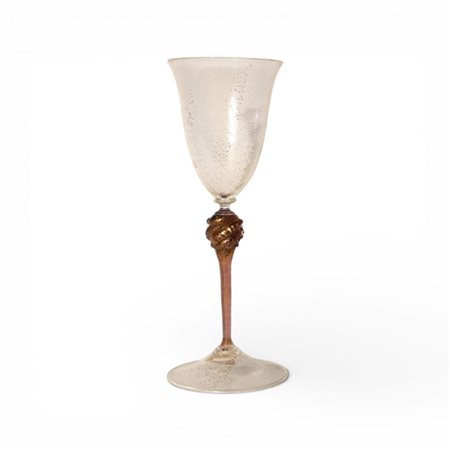 Grande calice in vetro di Murano incolore